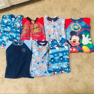 3T Bundle of 7 Fleece Footed Zipper Sleep N Plays